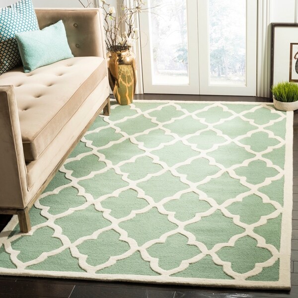 Safavieh Handmade Moroccan Cambridge Teal/ Ivory Wool Rug - 8' x 10'