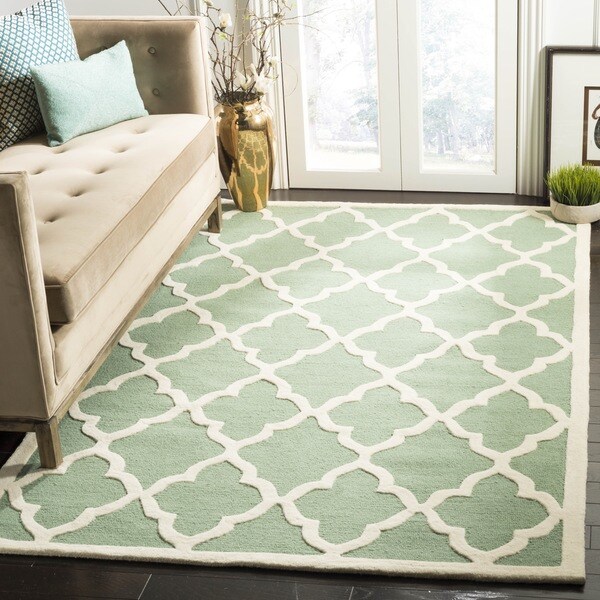 Safavieh Handmade Moroccan Cambridge Teal/ Ivory Wool Rug - 8' x 10'