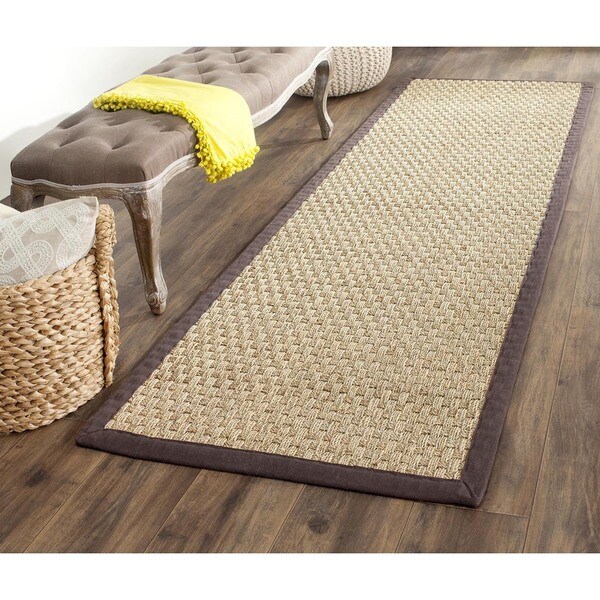 Shop Safavieh Casual Natural Fiber Natural and Dark Brown Border
