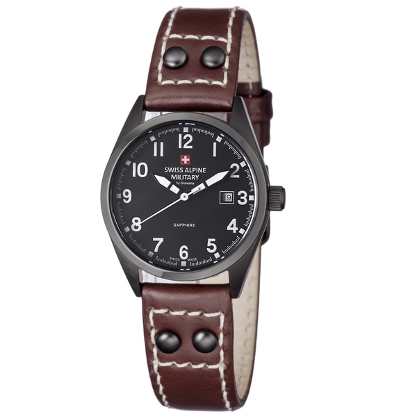 Swiss Alpine Military Womens 3293.1577 SAM Leader Black Dial Brown