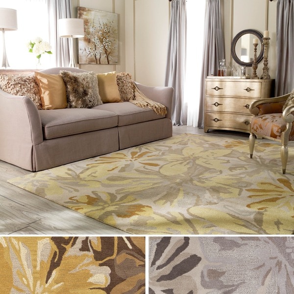 Hand-tufted Garden Floral Wool Area Rug - 9' x 12'