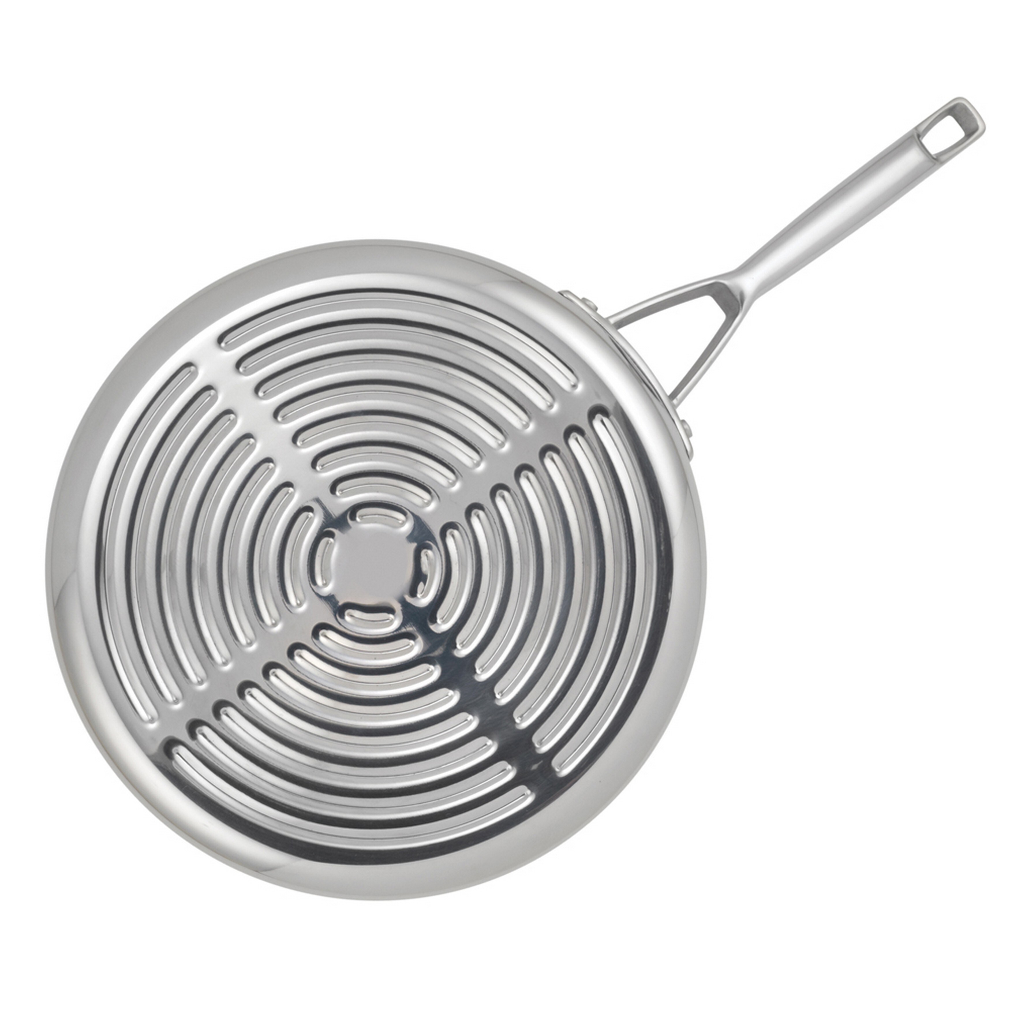 Anolon Tri-Ply Clad Stainless Steel 12-inch Deep Round Grill Pan