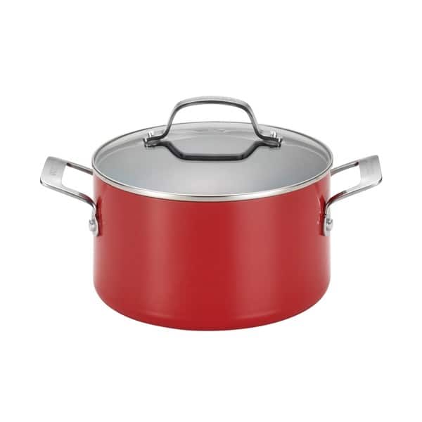 Better Chef 4 qt. Round Aluminum Nonstick Dutch Oven in Red with
