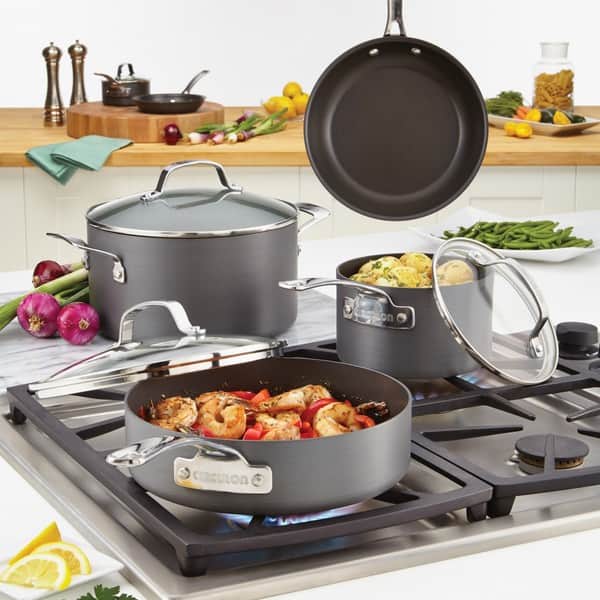 Choice 6-Piece Aluminum Cookware Set with 3.75 Qt. Sauce Pan, 5 Qt. Saute  Pan with Cover, 8 Qt. Stock Pot with Cover, and 10 Fry Pan