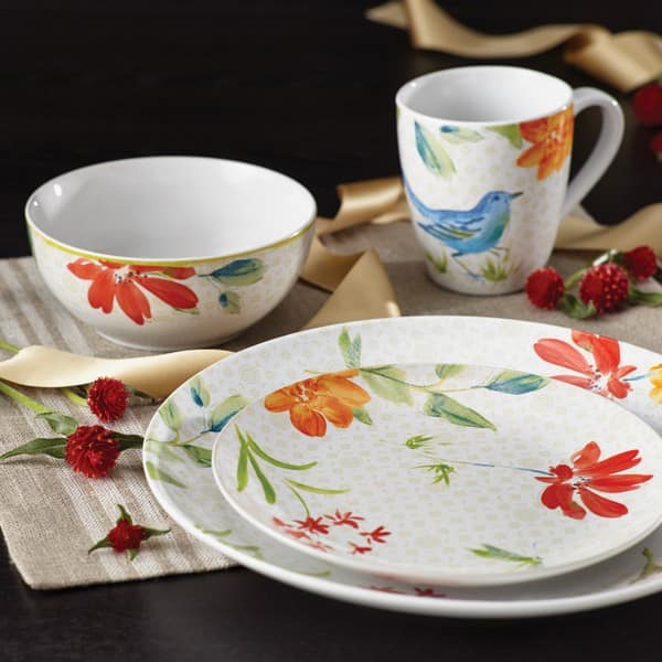 MALACASA Blance 16-Piece Bowls & Plates Set Porcelain