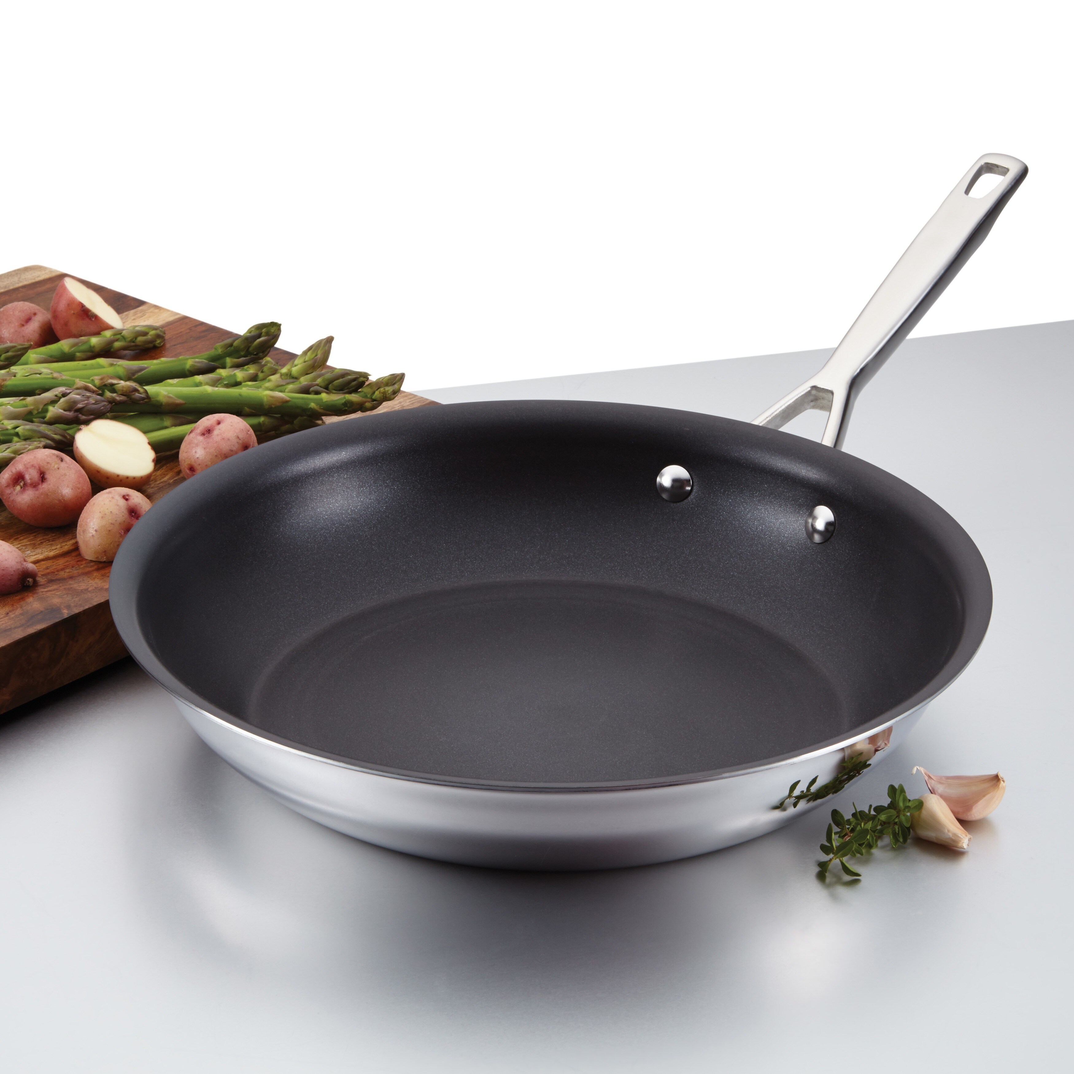 Anolon Tri-ply Clad Stainless Steel 12 3/4-inch Nonstick French Skillet -  Bed Bath & Beyond - 9206705