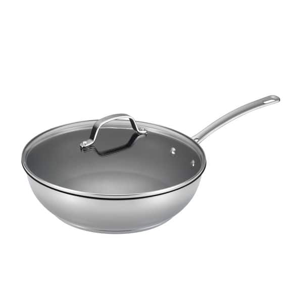 Southern Living by GreenPan Ceramic Nonstick Tri-ply Stainless Steel 12-inch  Deep Skillet with Glass Lid