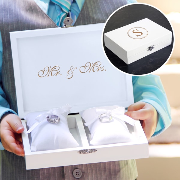 Personalized White Ring Bearer Pillow Box Free Shipping Today