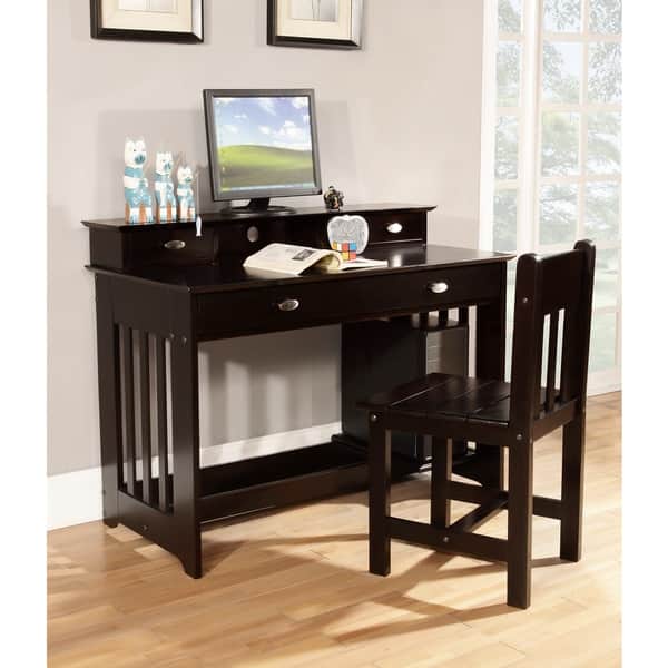 Shop Solid Pine Student Desk With Hutch On Sale Overstock