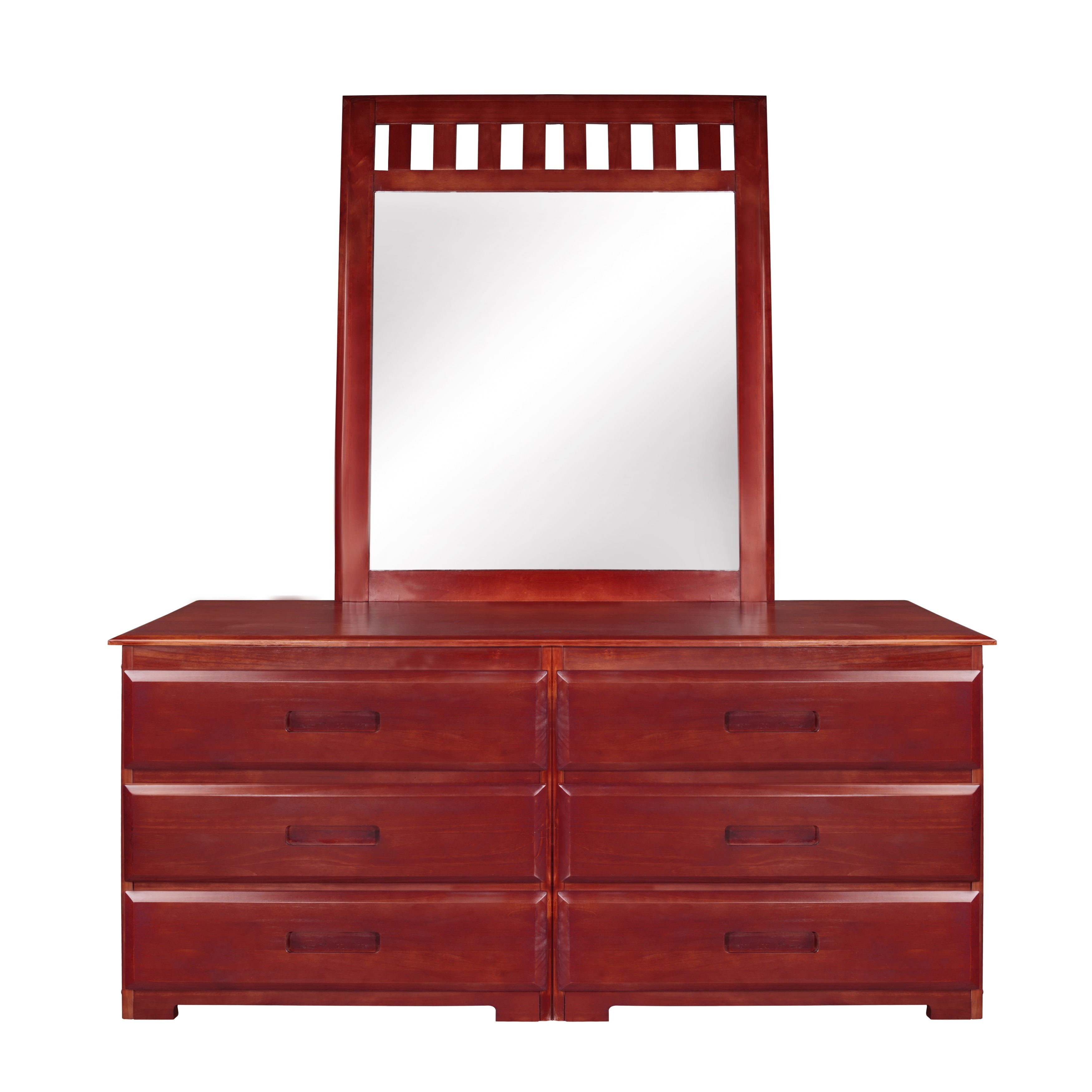 Shop 6 Drawer Solid Pine Dresser With Mirror Brown Overstock