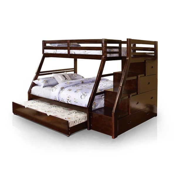 Dark Walnut Finish Twin Over Full Bunk Bed Dark Walnut Finish Twin Over Full Bunk Bed