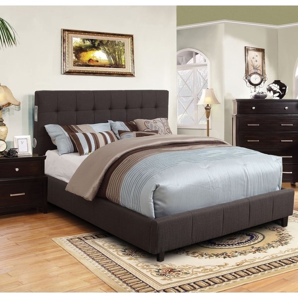 Furniture of America Dumi Modern Platform Bed w/ Bluetooth Speakers
