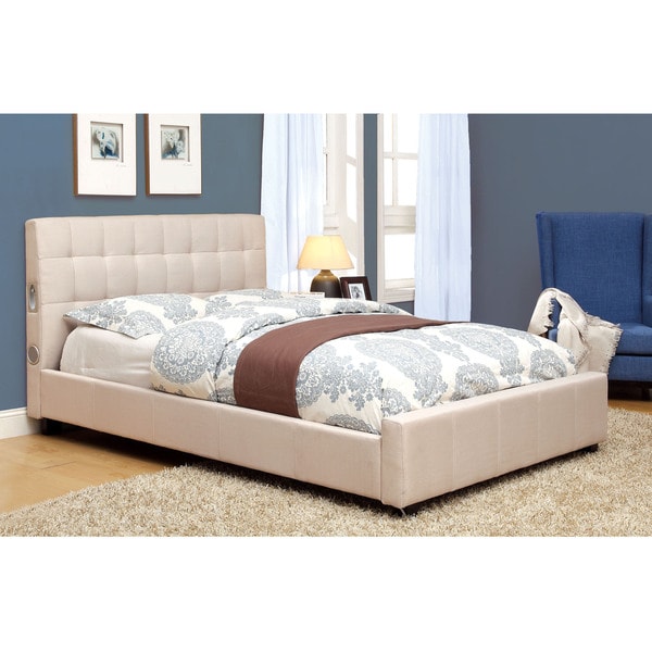 Furniture of America Behati Fabric Upholstered Platform Bed with ...