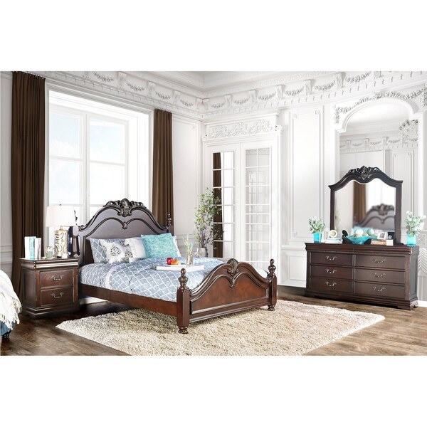 Furniture of America Diva Traditional Cherry 4-piece Bedroom Set