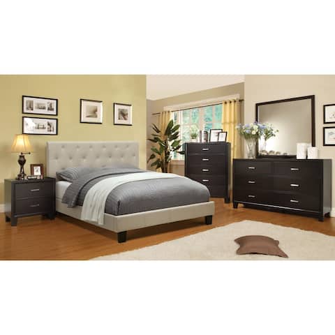 Furniture of America Perdella 4-piece Ivory Low Profile Bedroom Set