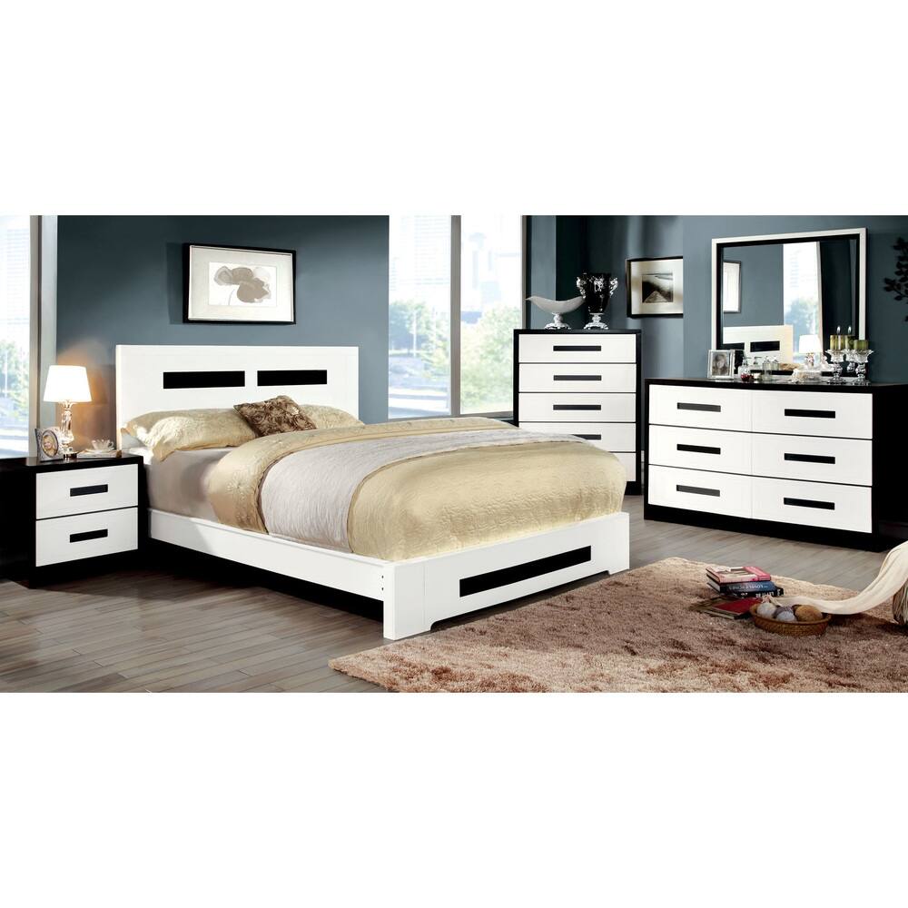 Furniture of America Seleness 4-piece Contemporary Duo-tone Bedroom Set