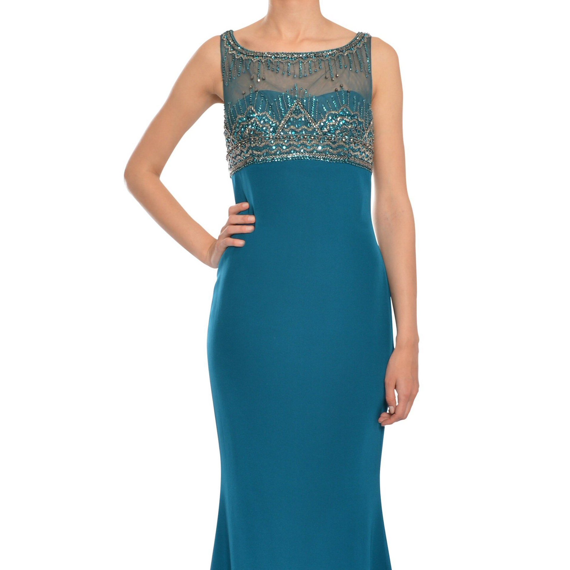 dark teal evening gowns