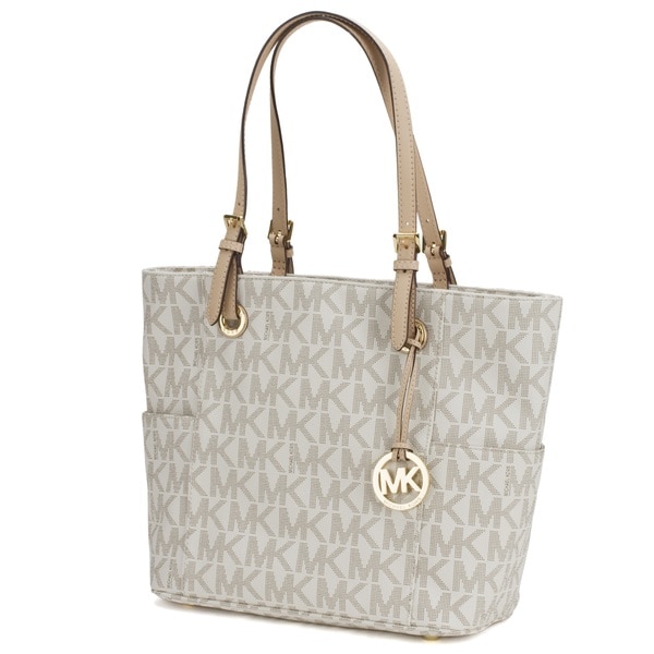 michael kors jet set small travel tote vanilla pvc