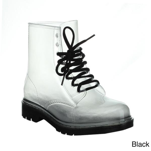 Shop Easos Geal Women's 'Stu01' Fashionable Laceup Jelly Boots Free Shipping On Orders Over