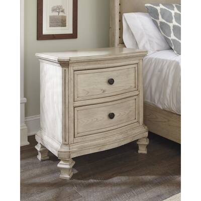 Demarlos Parchment White 2-drawer Nightstand