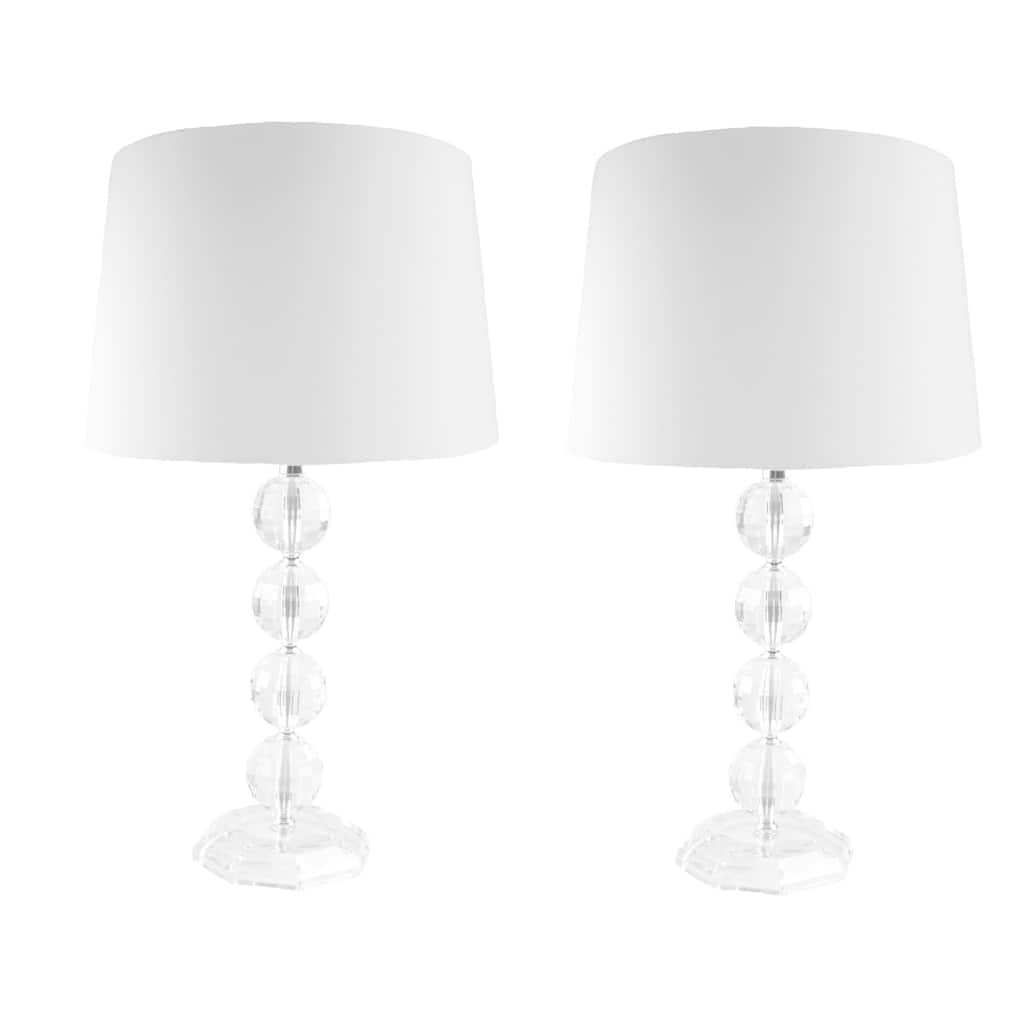 Clear Acrylic Stacked Globe Table Lamps (Set of 2)