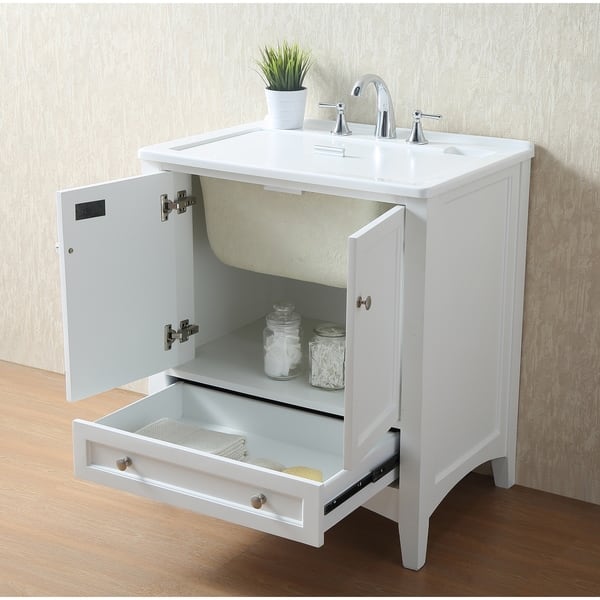 Shop Stufurhome 30 Inch White Laundry Utility Sink Overstock
