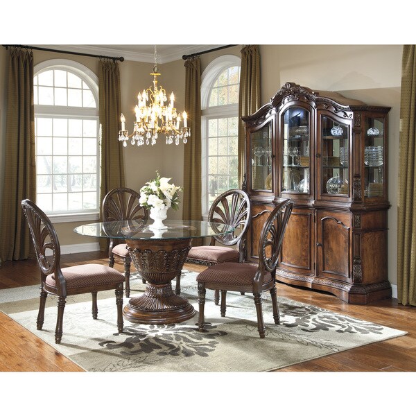 ashley pedestal dining table