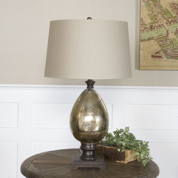 Uttermost Aemilius 1 Light Grey Glass Table Lamp