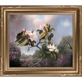 La Pastiche Martin Johnson Heade 'Apple Blossoms and Hummingbird' Hand ...