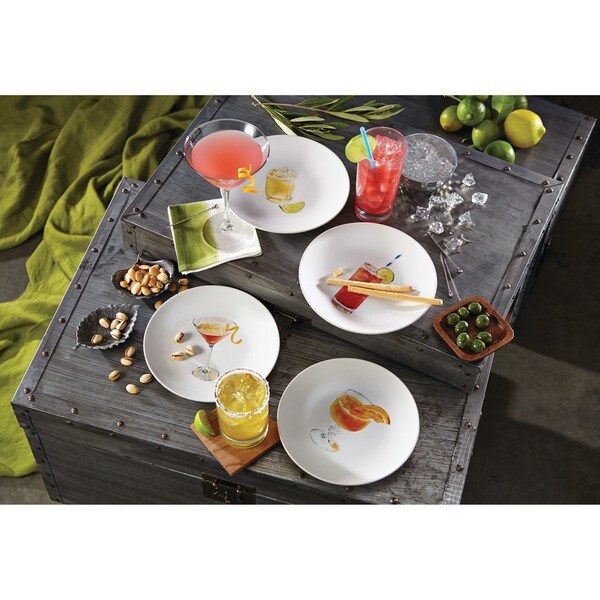 Rachael Ray Dinnerware Cocktails 4-piece Assorted Stoneware Party Plate Set