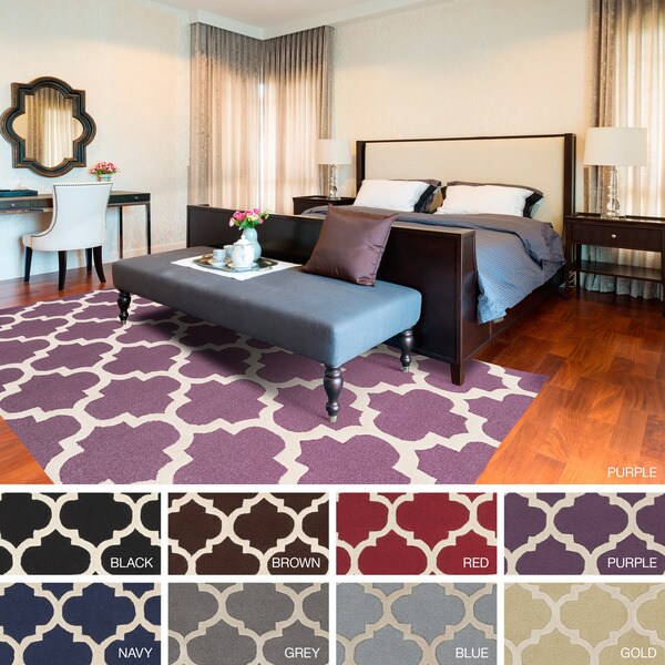 Hand-Tufted Sain Moroccan Trellis Wool Rug (7'6 x 9'6) - 7'6 x 9'6