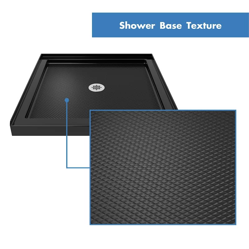 DreamLine Flex 32 in. D x 32 in. W x 74 3/4 in. H Pivot Shower Door and Shower Base Kit - 32" x 32"