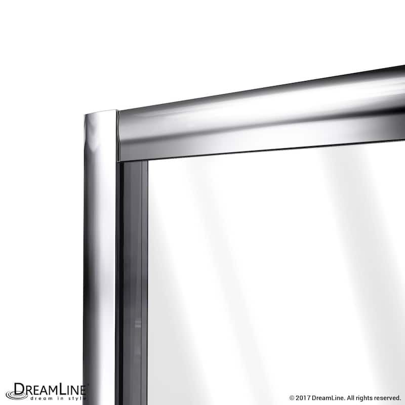DreamLine Flex 32 in. D x 32 in. W x 74 3/4 in. H Pivot Shower Door and Shower Base Kit - 32" x 32"