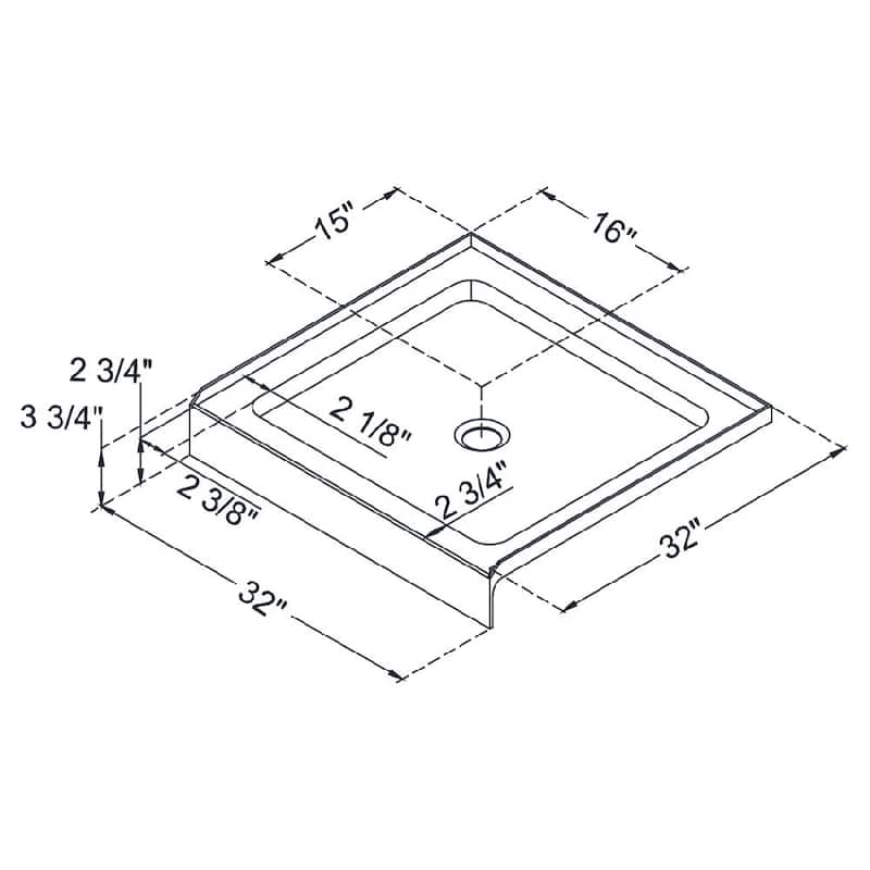 DreamLine Flex 32 in. D x 32 in. W x 74 3/4 in. H Pivot Shower Door and Shower Base Kit - 32" x 32"