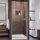 preview thumbnail 34 of 46, DreamLine Flex 32 in. D x 32 in. W x 74 3/4 in. H Pivot Shower Door and Shower Base Kit - 32" x 32" White - Nickel Finish