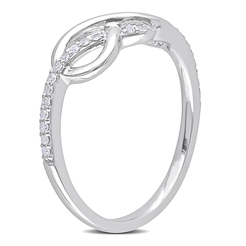 Miadora 10k White Gold 1/6ct TDW Diamond Infinity Ring