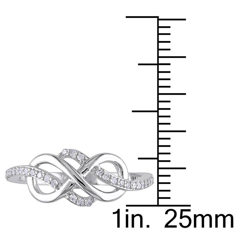 Miadora 10k White Gold 1/6ct TDW Diamond Infinity Ring