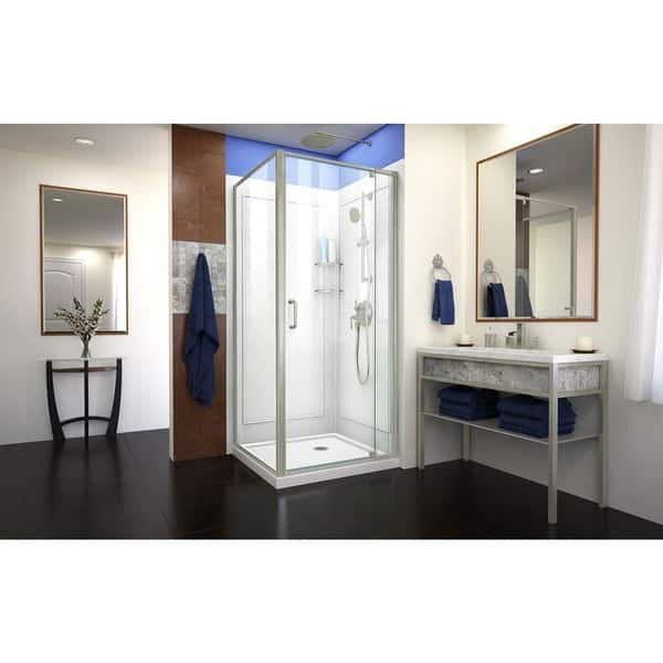 DreamLine SlimLine 36 W x 76.75 H Framed Square Shower Stall and