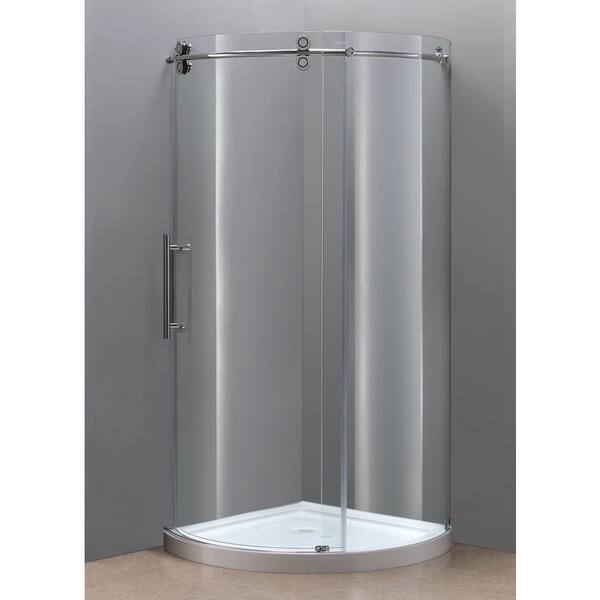 Shop Aston Orbitus 40 Inch Frameless Chrome And Glass Left