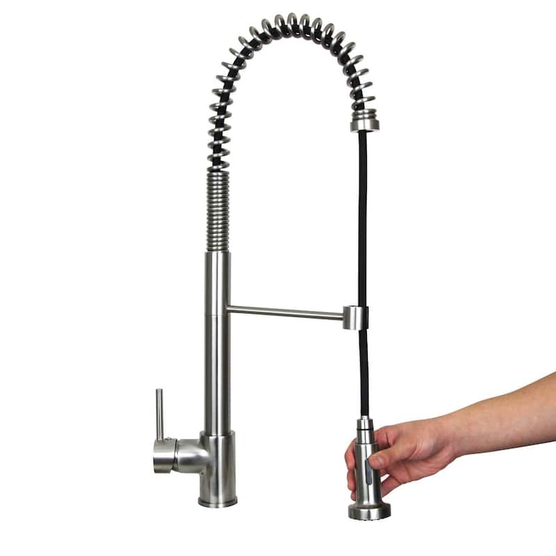 Dyconn Faucet Huron SP001-A27BN Brushed Nickel Flexible Swivel Pull Down Kitchen Faucet