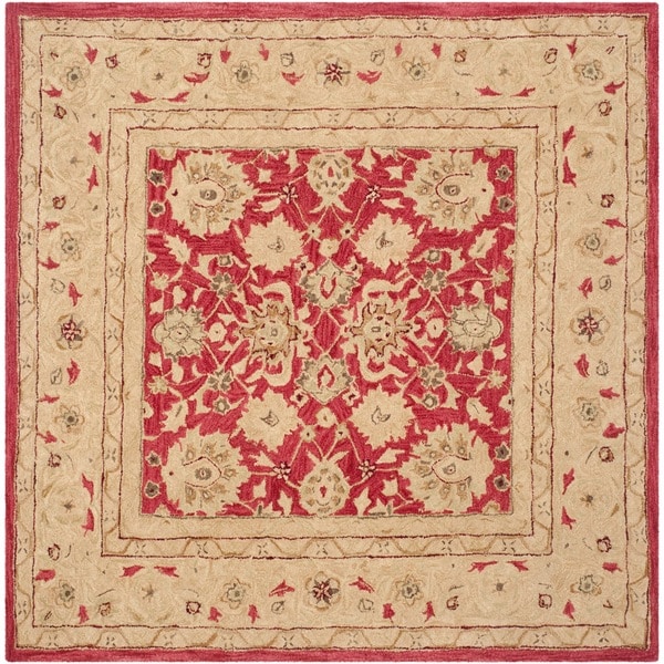 Safavieh Handmade Anatolia Red/ Ivory Wool Rug (8 Square)  