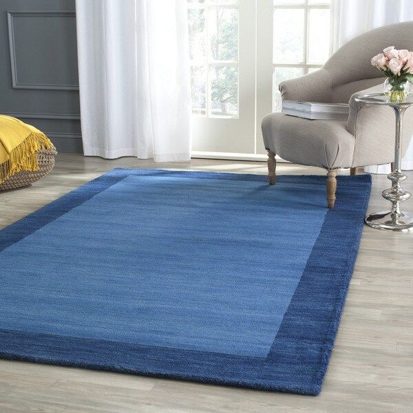 Safavieh Handmade Himalaya Light Blue/ Dark Blue Wool Gabbeh Area Rug - 10' x 14'