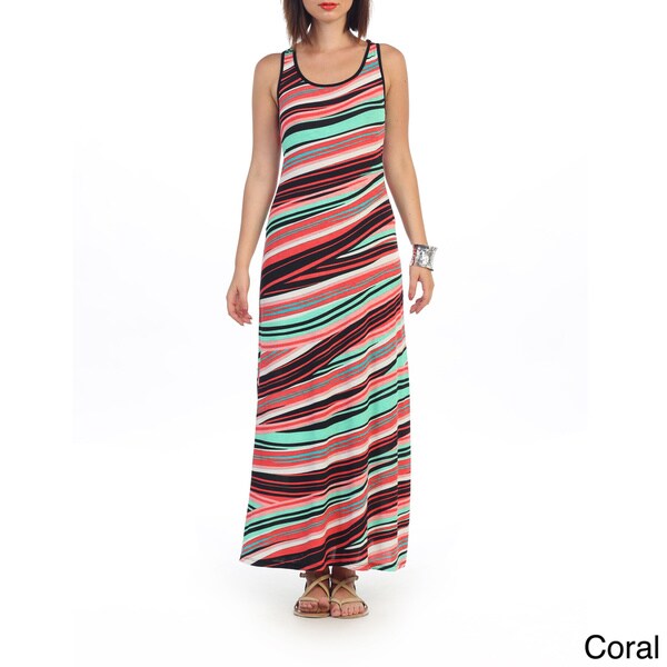 Hadari Women's Contemporary Stripe Maxi Dress - Free Shipping On Orders ...