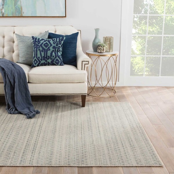 Shop Zurich Handmade Trellis Blue/ Cream Area Rug (8' x 10') 7'10" x