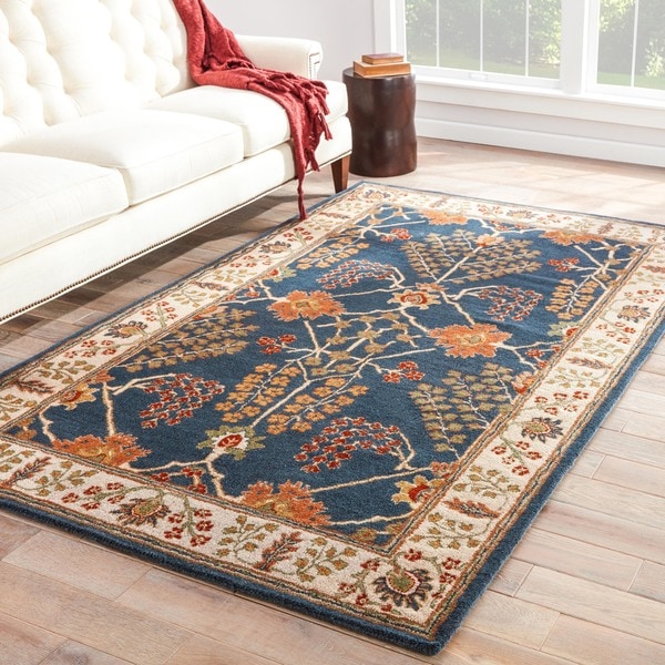Maison Rouge Eliot Handmade Floral Blue Area Rug (8' x 10') - 8' x 10'