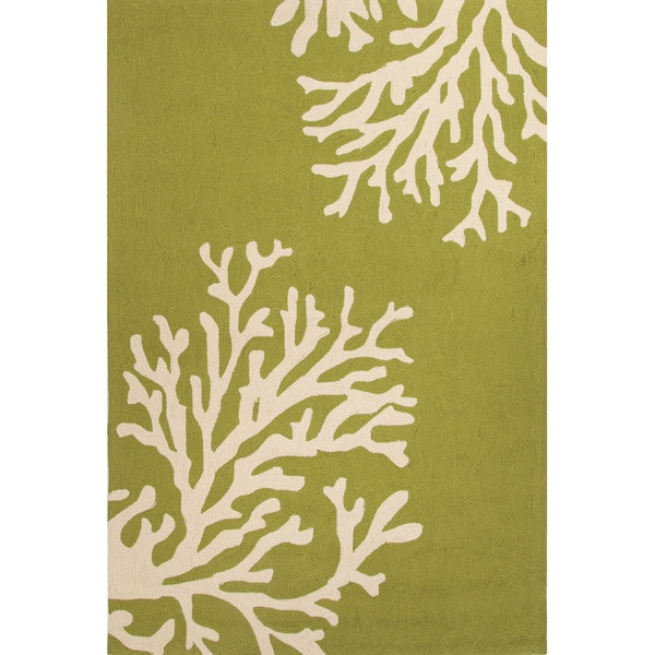 Shop Indoor/ Outdoor Abstract Green Area Rug (3'6