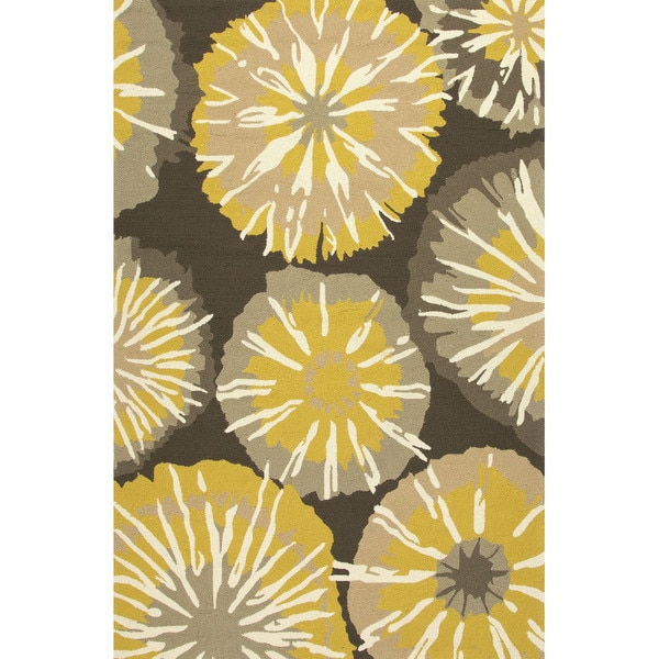 Handmade Abstract Pattern Gold/ Brown Polypropylene Area Rug (2 x 3)