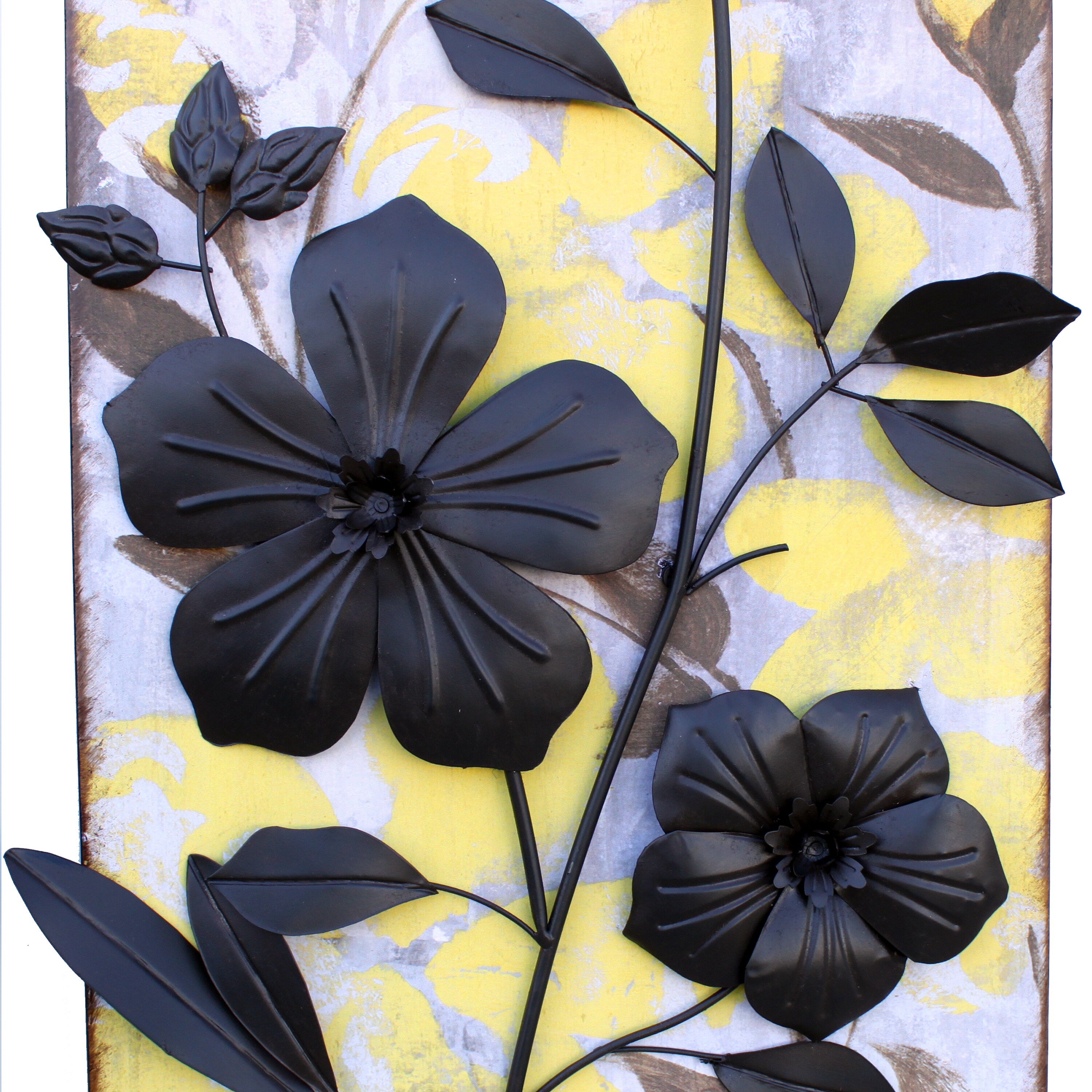 Shop Hand Crafted Colorful Flowers Metal Wall Art Free Shipping