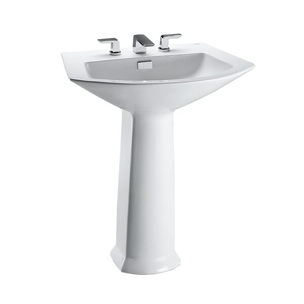Toto Soirée 25-1/8" x 18-7/8" Arched Front Rectangular Pedestal Bathroom Sink, Cotton White (LPT962.8#01)