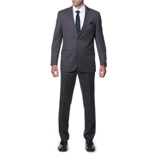 Men's Charcoal Gray 2-button Slim-fit Suit - 13584789 - Overstock.com ...